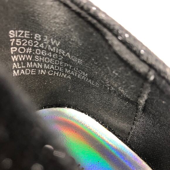 Black gem embellished sparky heels by sliver slipper size 8.5 - Picture 7 of 9